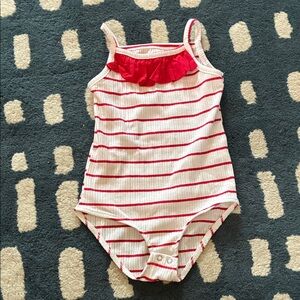 Zara Red and White Striped Kids Top